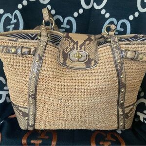 Coach Tan and Brown Tote Bag